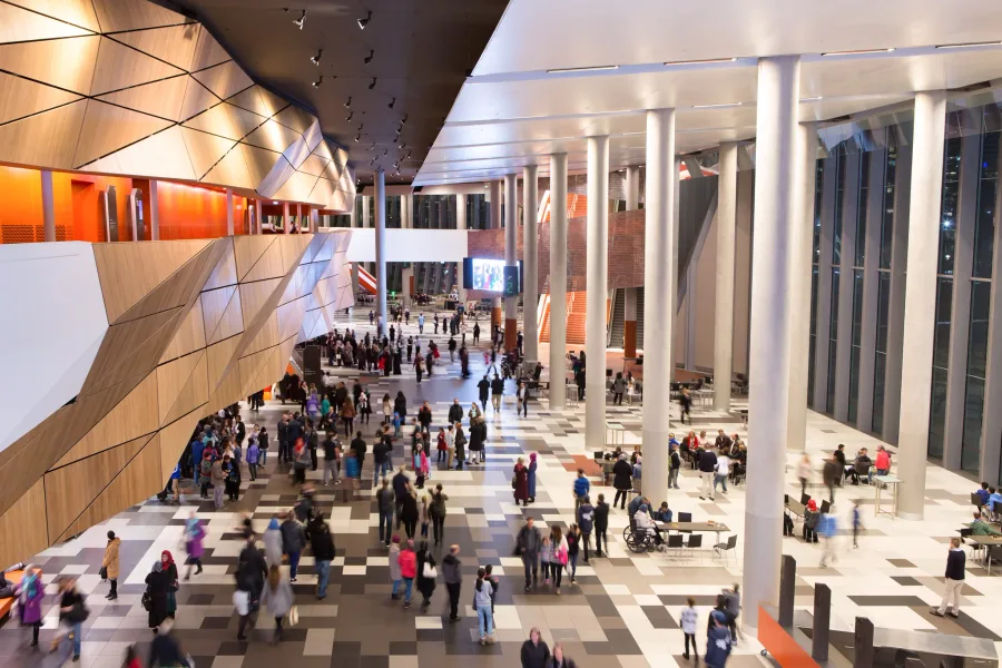 Main foyer inside the Melbourne Convention and Exhibition Centre