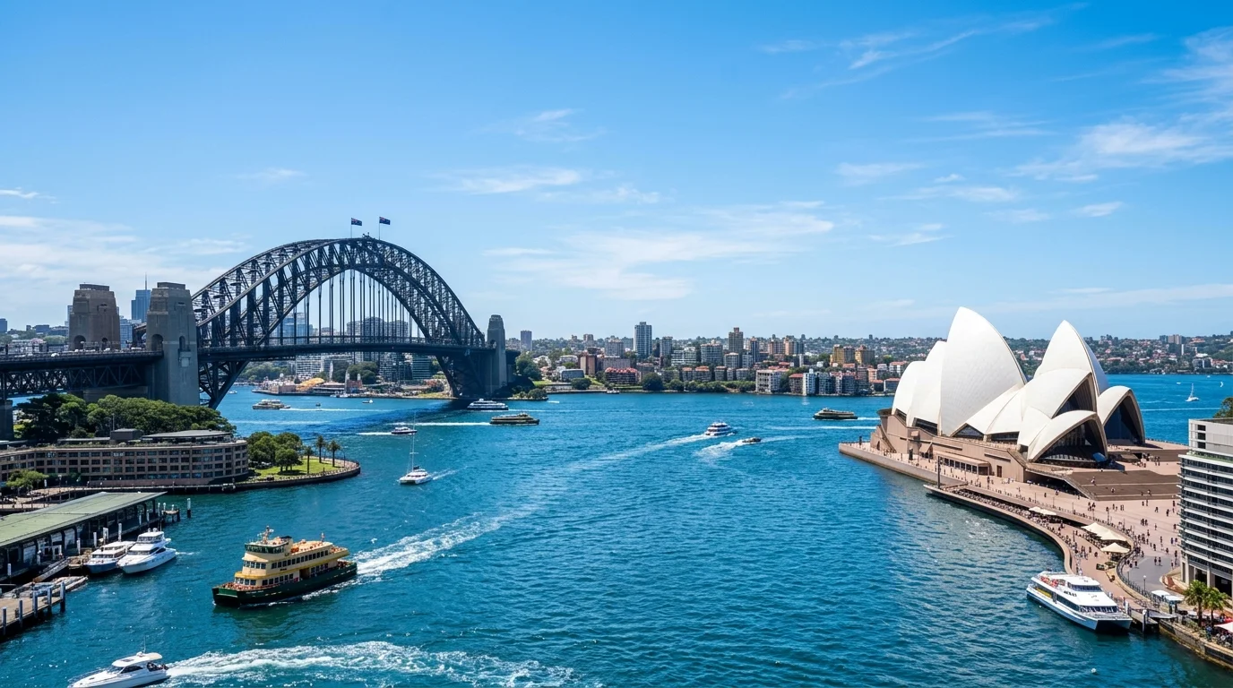 Sydney Harbour and ICC Sydney exhibition precinct