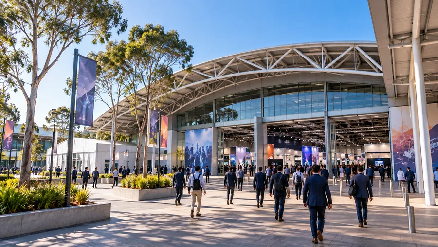 Generic exhibition precinct venue environment representing Sydney Showground exhibition activity