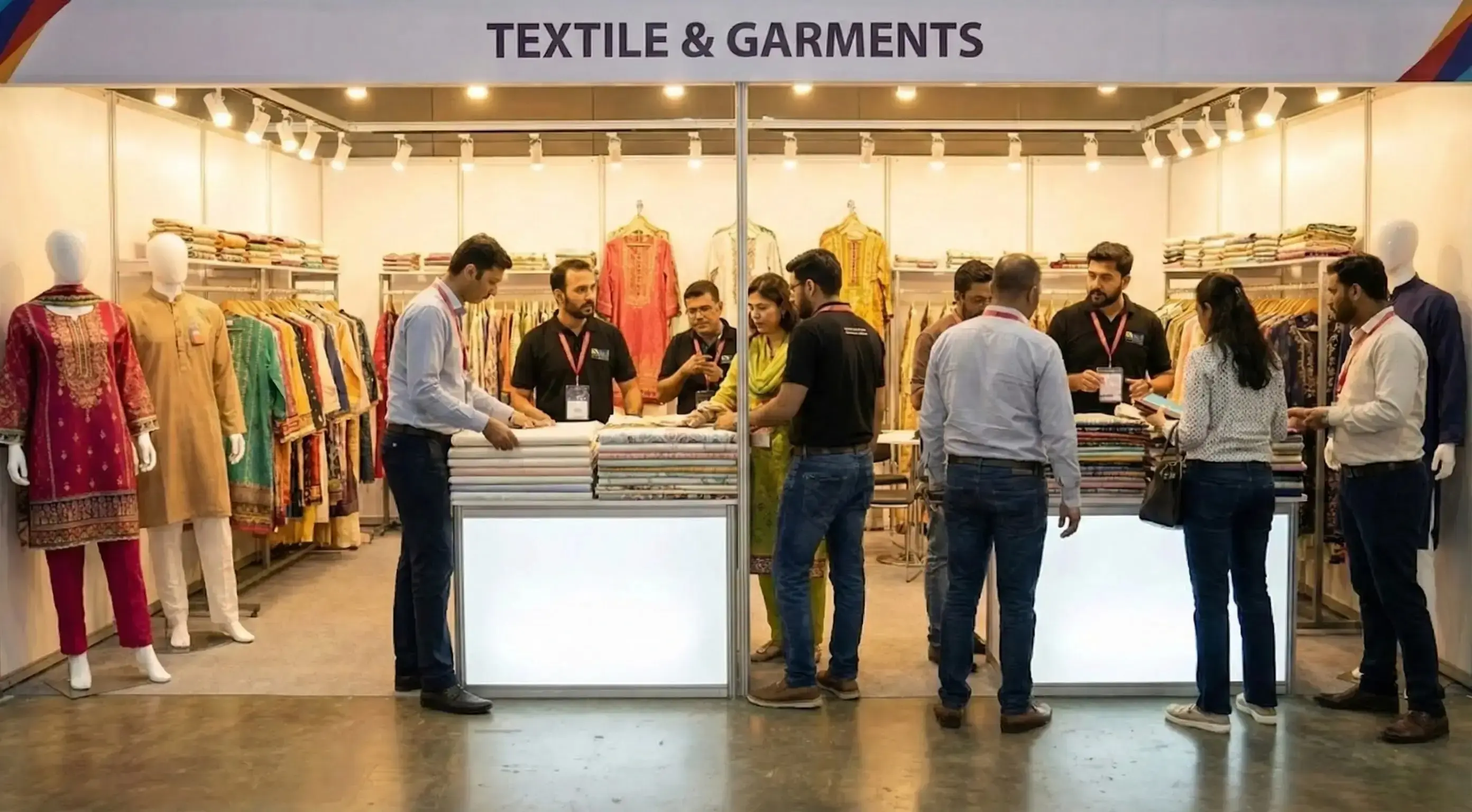 Pakistani textile and garment manufacturers showcasing products at Expo USA 2026